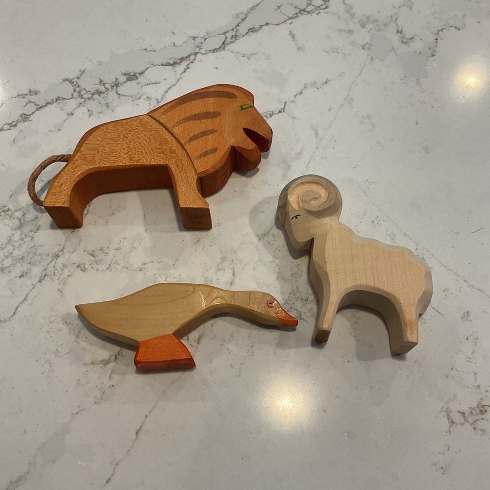 OSTHEIMER 3 Wooden Animals West Germany